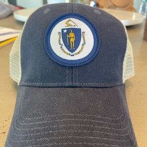 Massachusetts baseball cap, Civil Standard brand, trucker style, gently used.